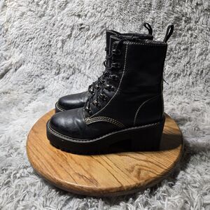 Vintage Style Y2K Madden Girl Wmns 7M Hawke Combat Black Boots Grunge Whimsigoth